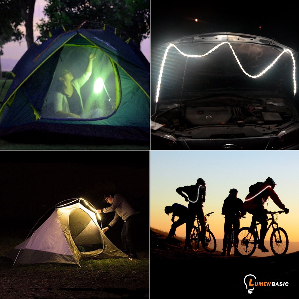 DC5V LED Camping Tent Light Strip Mobile Power Waterproof Bag USB Light  Strip